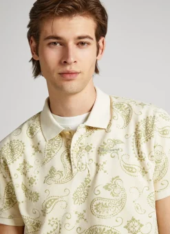 Men Pepe Jeans Paisley Print Pique Polo Shirt