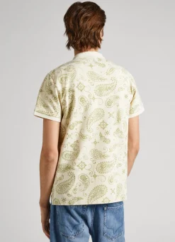 Men Pepe Jeans Paisley Print Pique Polo Shirt