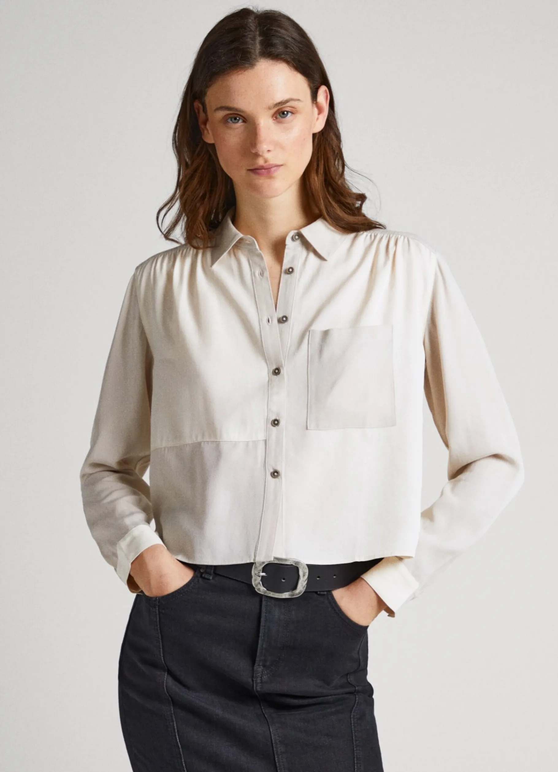 Women Pepe Jeans Patch Effect Shirt