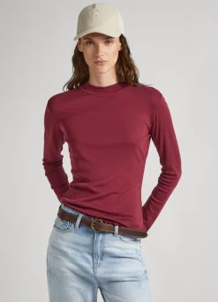 Women Pepe Jeans Perkins Collar Long Sleeve T-Shirt
