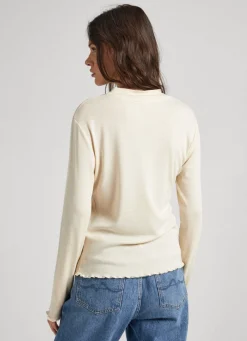 Women Pepe Jeans Perkins Collar Long Sleeve T-Shirt
