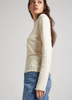 Women Pepe Jeans Perkins Collar Long Sleeve T-Shirt