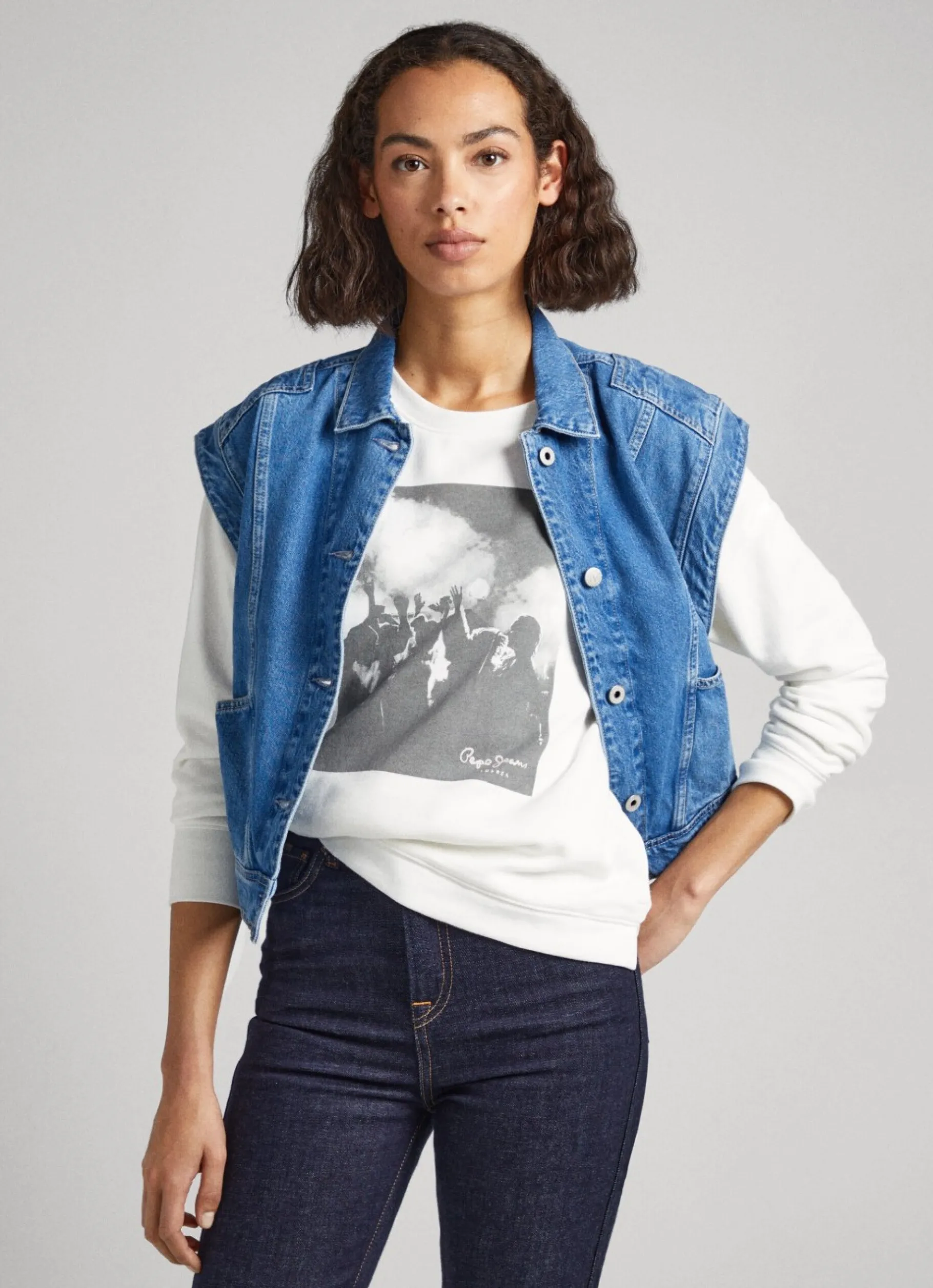 Women Pepe Jeans Photo Print Sweatshirt