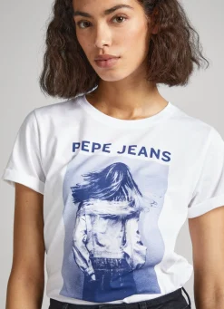 Women Pepe Jeans Photo Print T-Shirt