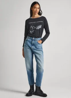 Women Pepe Jeans Photo Print T-Shirt