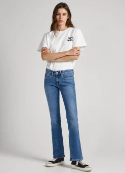 Women Pepe Jeans Piccadilly Slim Fit Mid-Rise Jeans