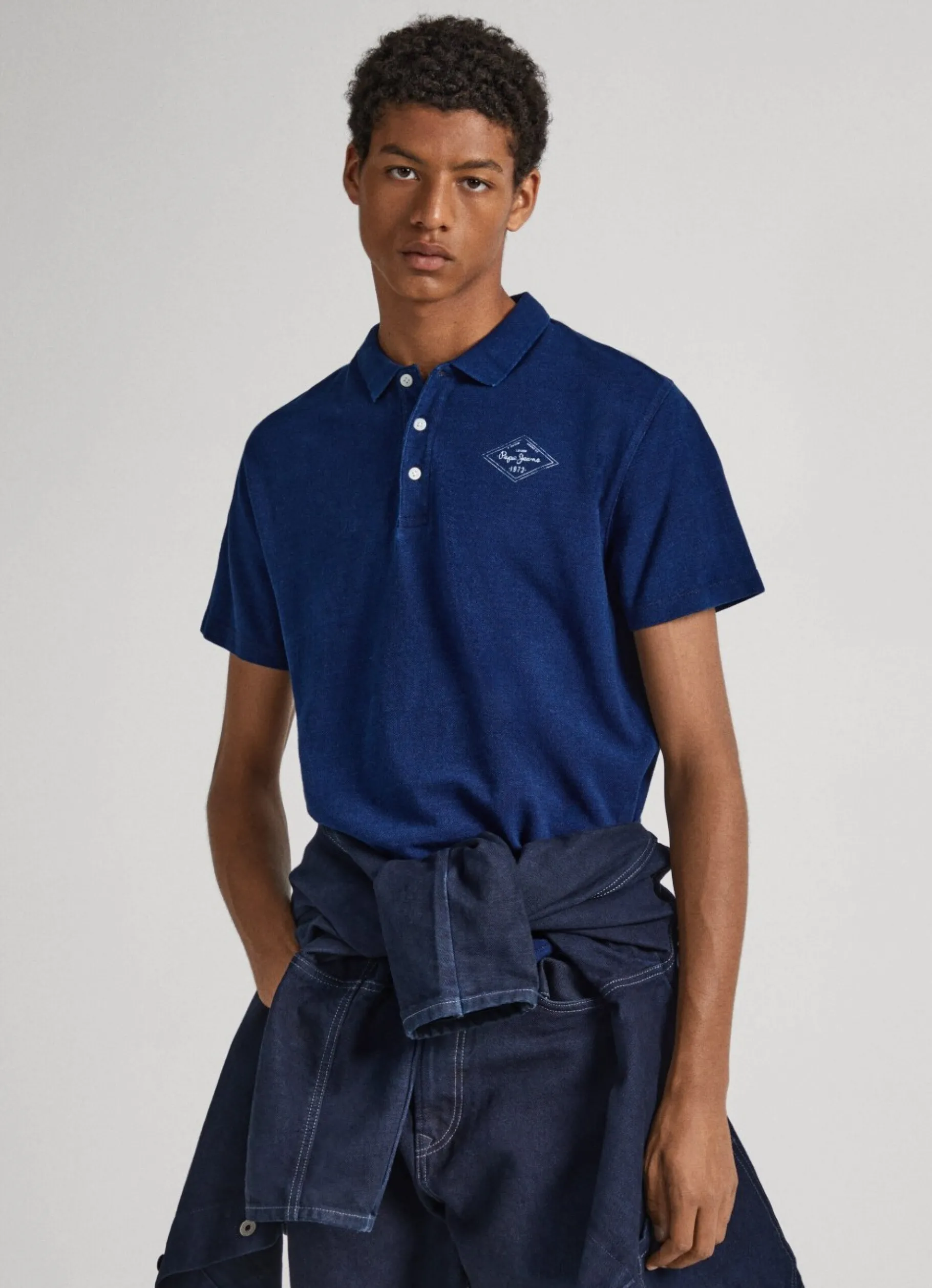 Men Pepe Jeans Pique Polo Shirt W/ Printed Logo