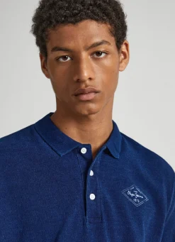 Men Pepe Jeans Pique Polo Shirt W/ Printed Logo