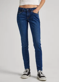 Women Pepe Jeans Pixie Skinny Fit Mid-Rise Jeans