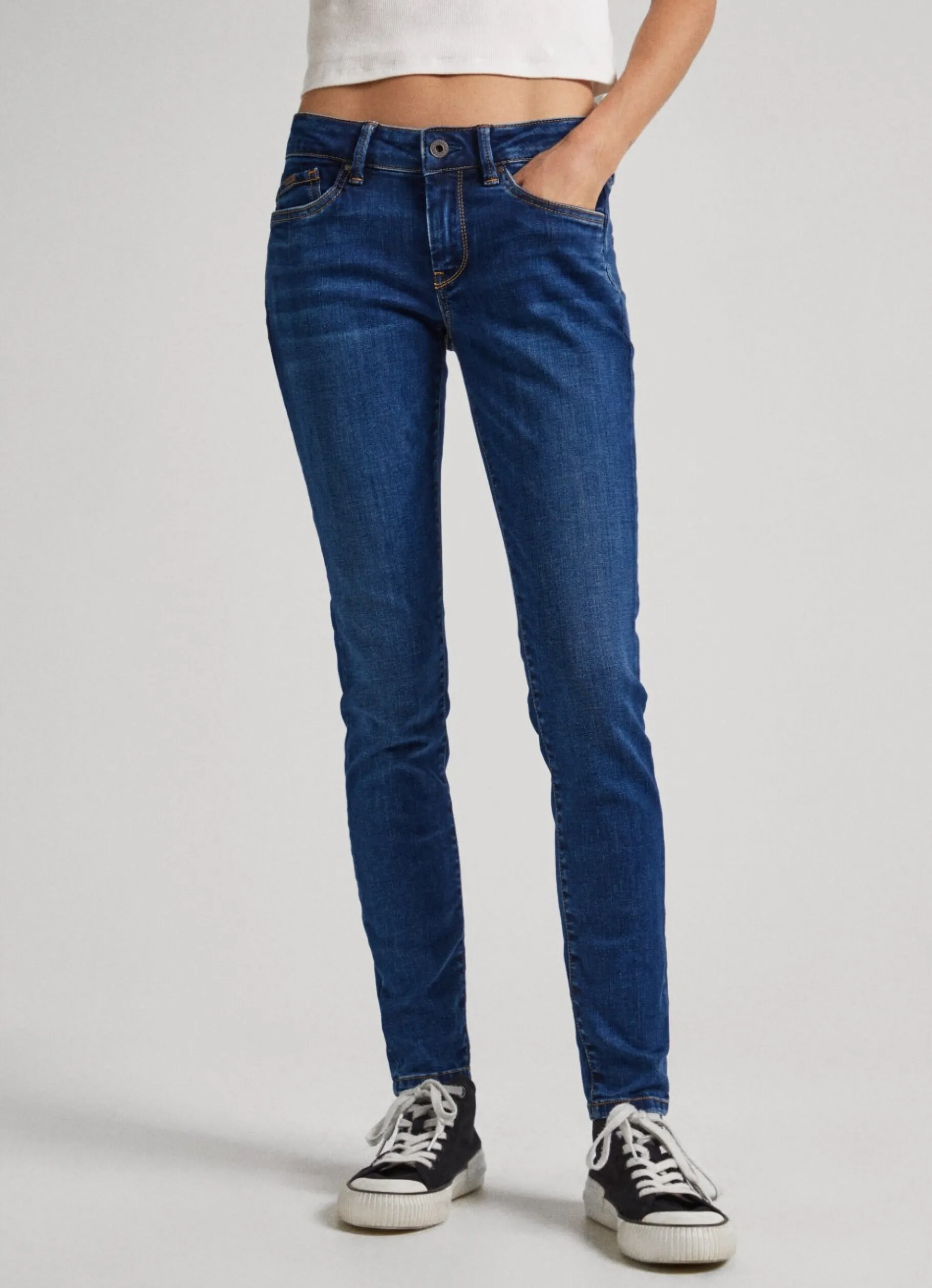 Women Pepe Jeans Pixie Skinny Fit Mid-Rise Jeans