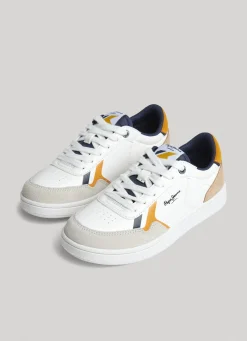 Boy Pepe Jeans Player Brit Leather Trainers