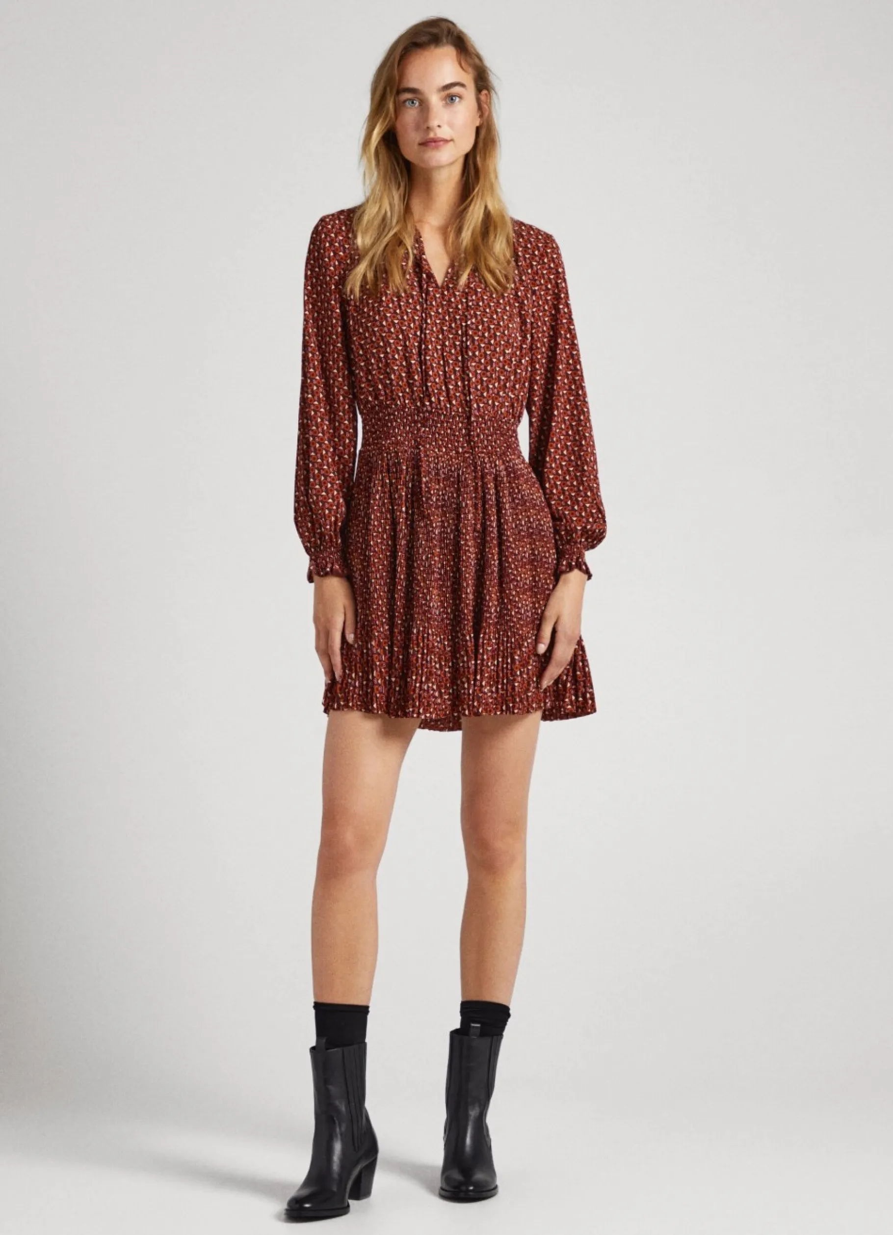 Women Pepe Jeans Pleated Boho Dress