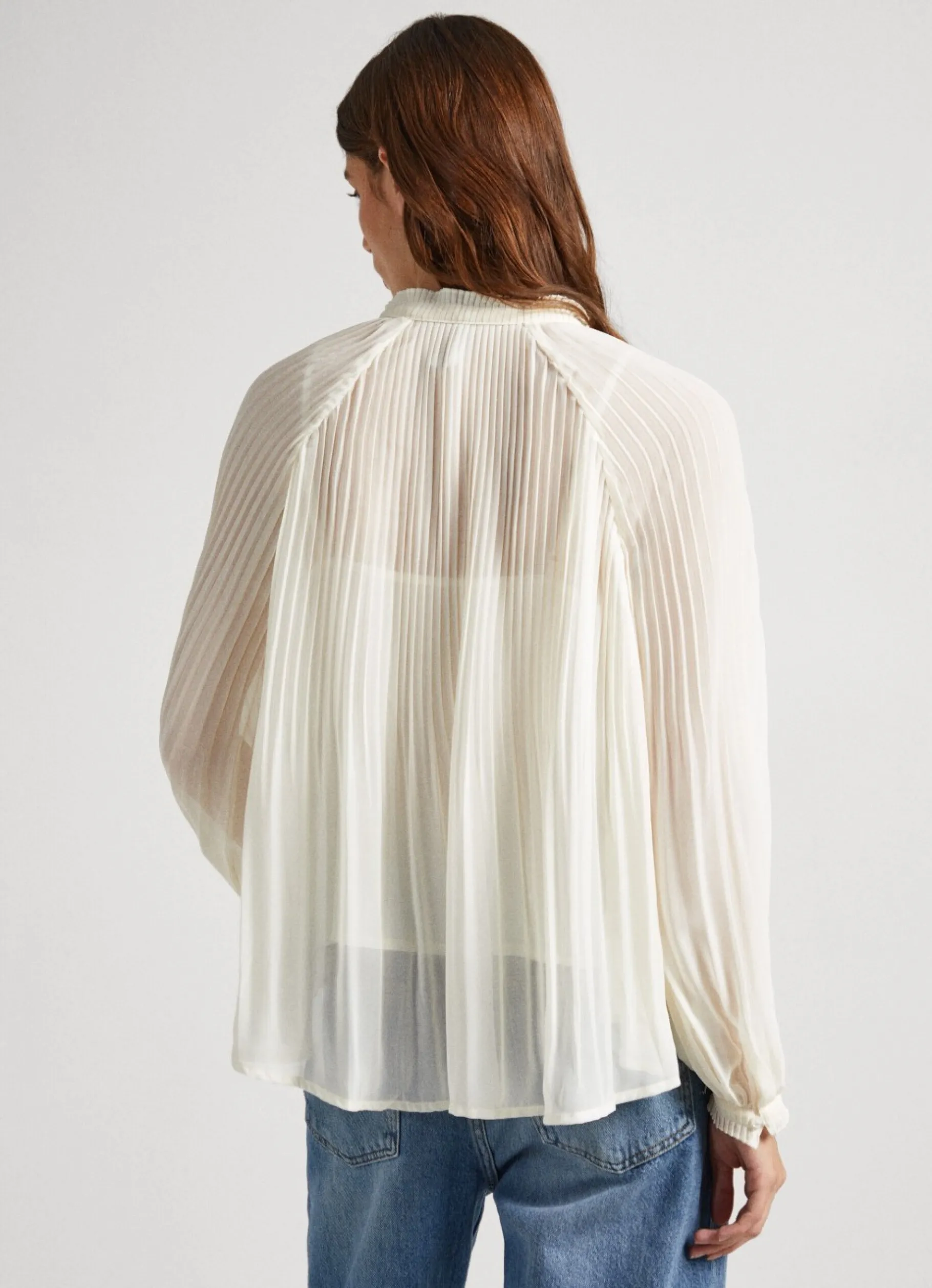 Women Pepe Jeans Pleated Chiffon Blouse
