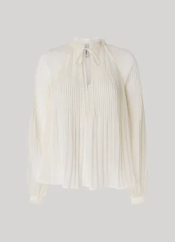 Women Pepe Jeans Pleated Chiffon Blouse