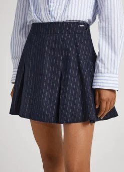 Women Pepe Jeans Pleated Striped Skirt