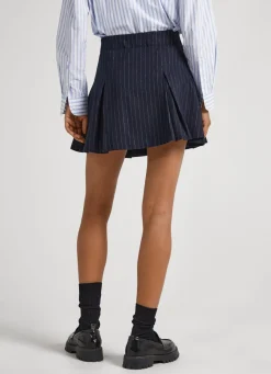 Women Pepe Jeans Pleated Striped Skirt