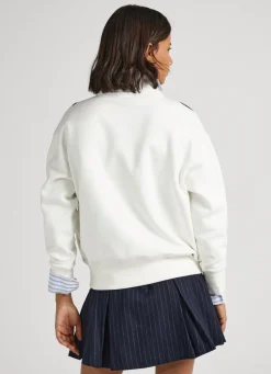 Women Pepe Jeans Polo Sweatshirt W/ Half Zip
