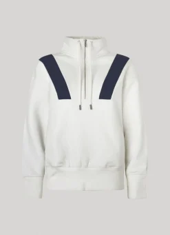 Women Pepe Jeans Polo Sweatshirt W/ Half Zip