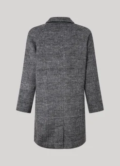 Men Pepe Jeans Prince Of Wales Wool Coat