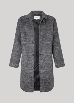 Men Pepe Jeans Prince Of Wales Wool Coat