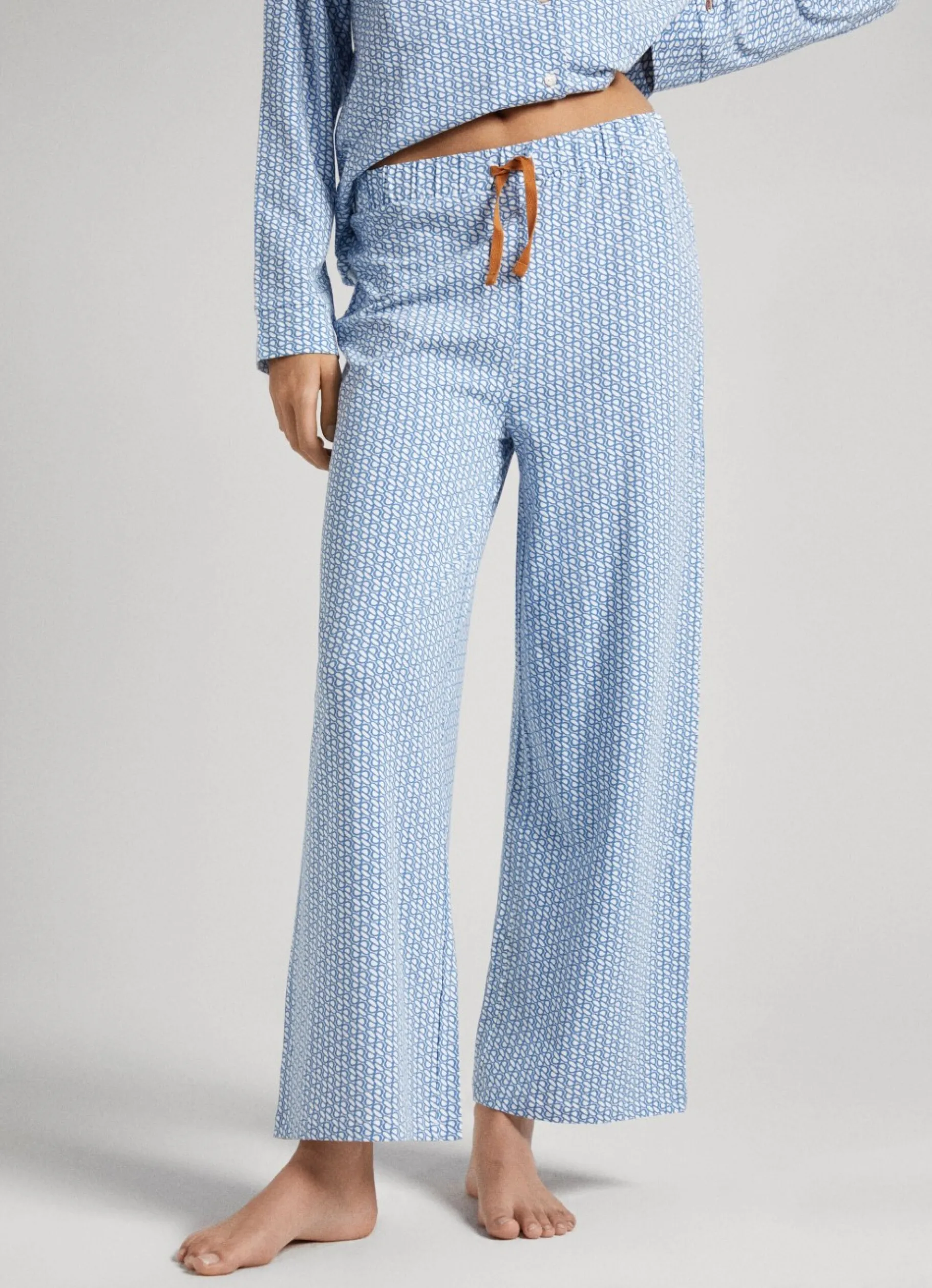 Women Pepe Jeans Printed Logo Cotton Pajama Set