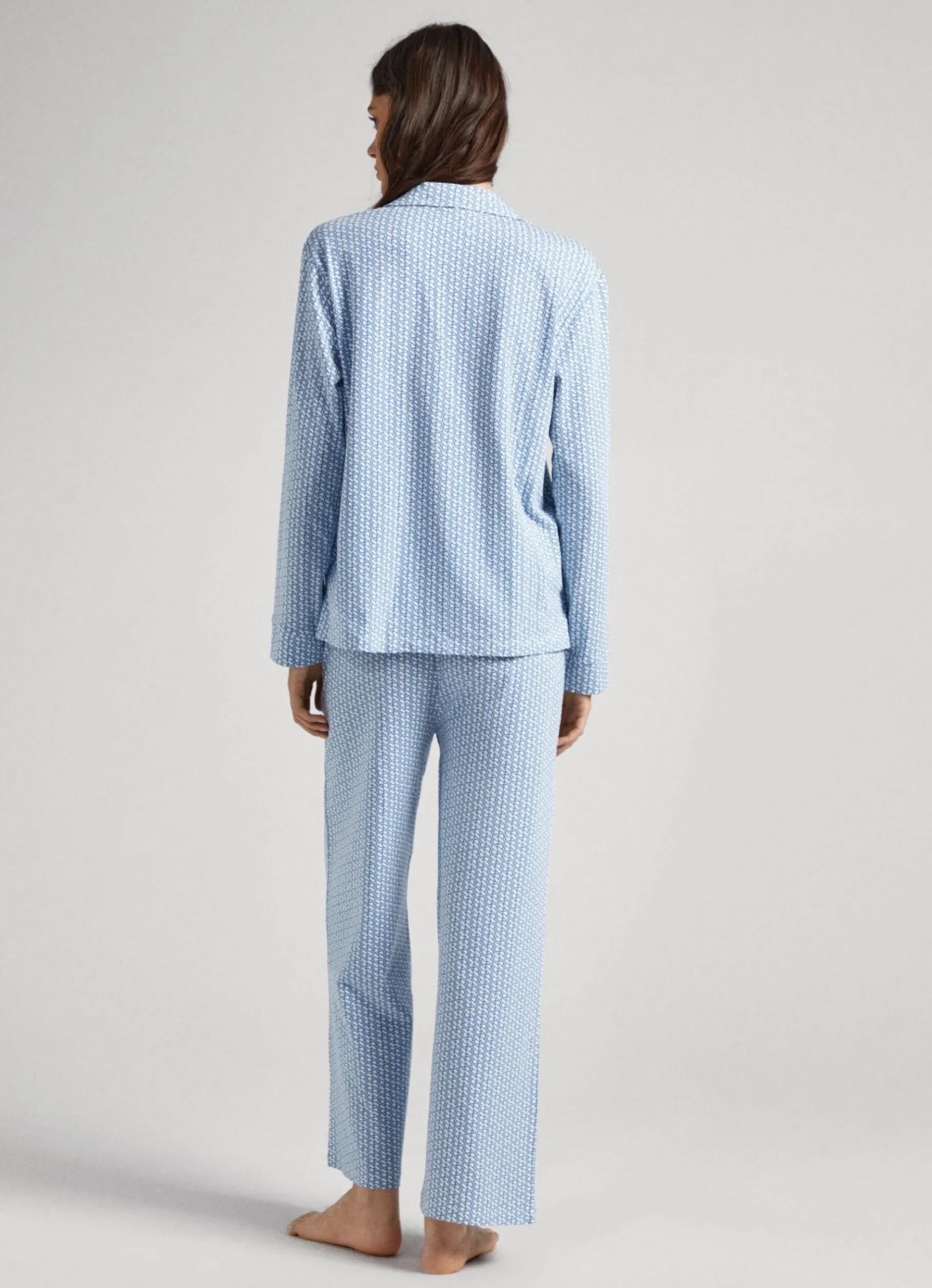 Women Pepe Jeans Printed Logo Cotton Pajama Set