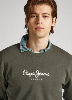 Men Pepe Jeans Printed Logo Cotton Sweatshirt