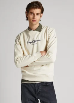 Men Pepe Jeans Printed Logo Cotton Sweatshirt