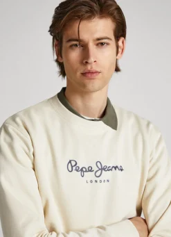 Men Pepe Jeans Printed Logo Cotton Sweatshirt
