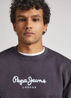 Men Pepe Jeans Printed Logo Cotton Sweatshirt