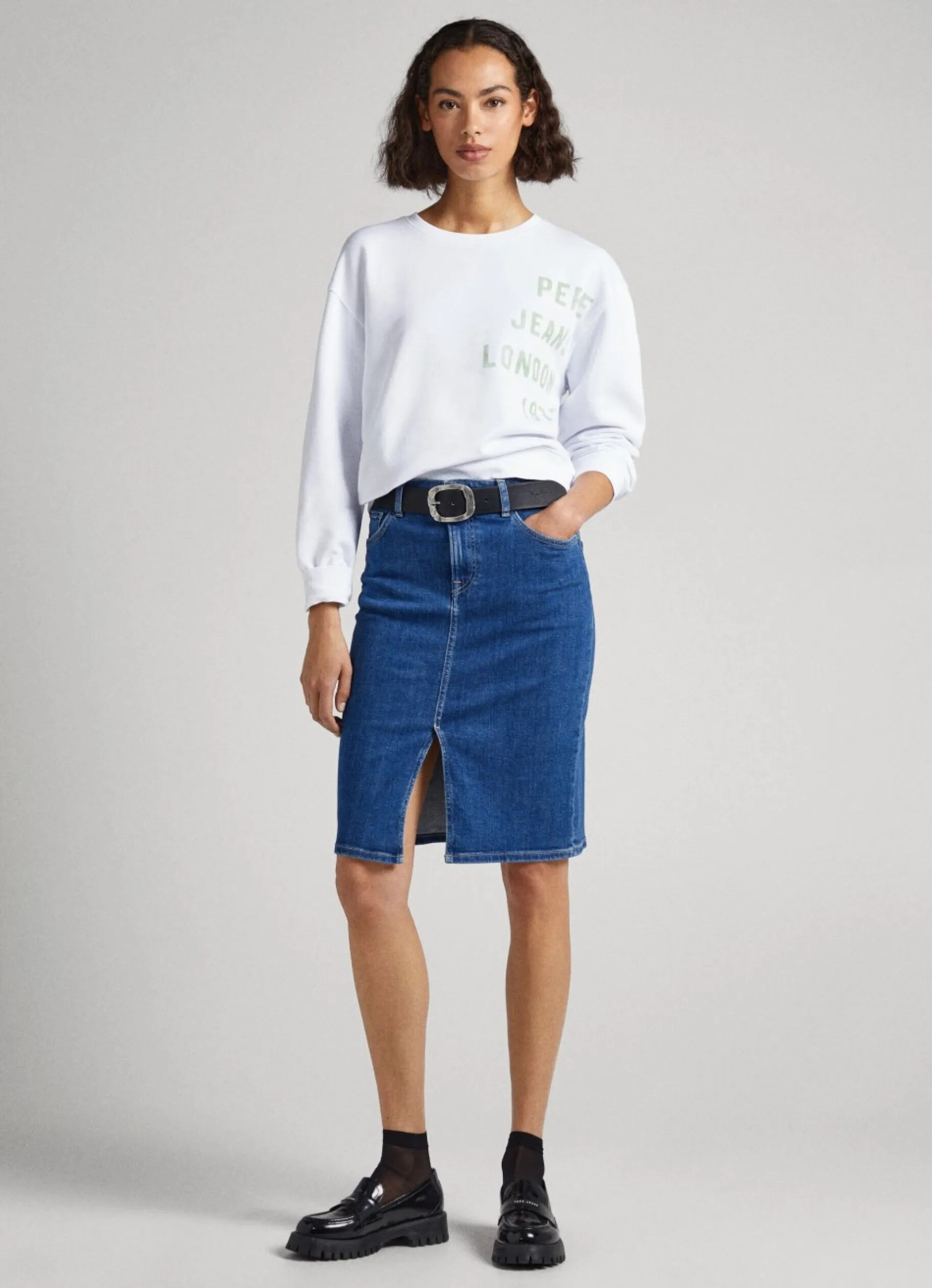 Women Pepe Jeans Printed Logo Cotton Sweatshirt