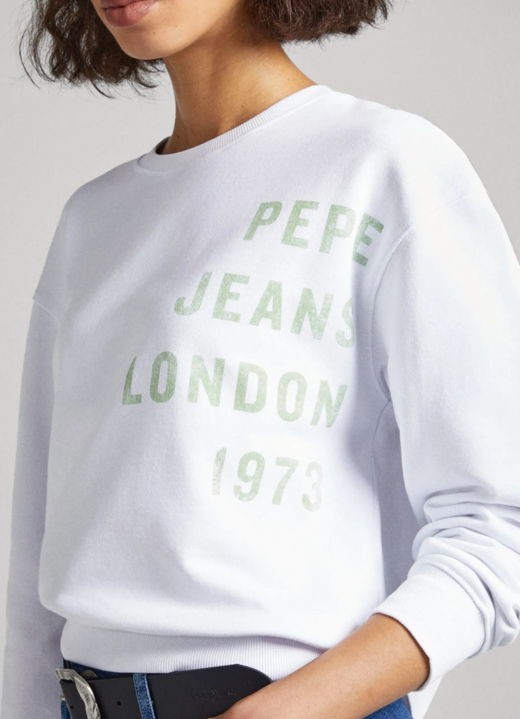 Women Pepe Jeans Printed Logo Cotton Sweatshirt