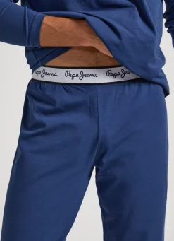 Men Pepe Jeans Printed Logo Cotton Trousers