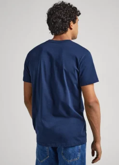 Men Pepe Jeans Printed Logo Cotton T-Shirt
