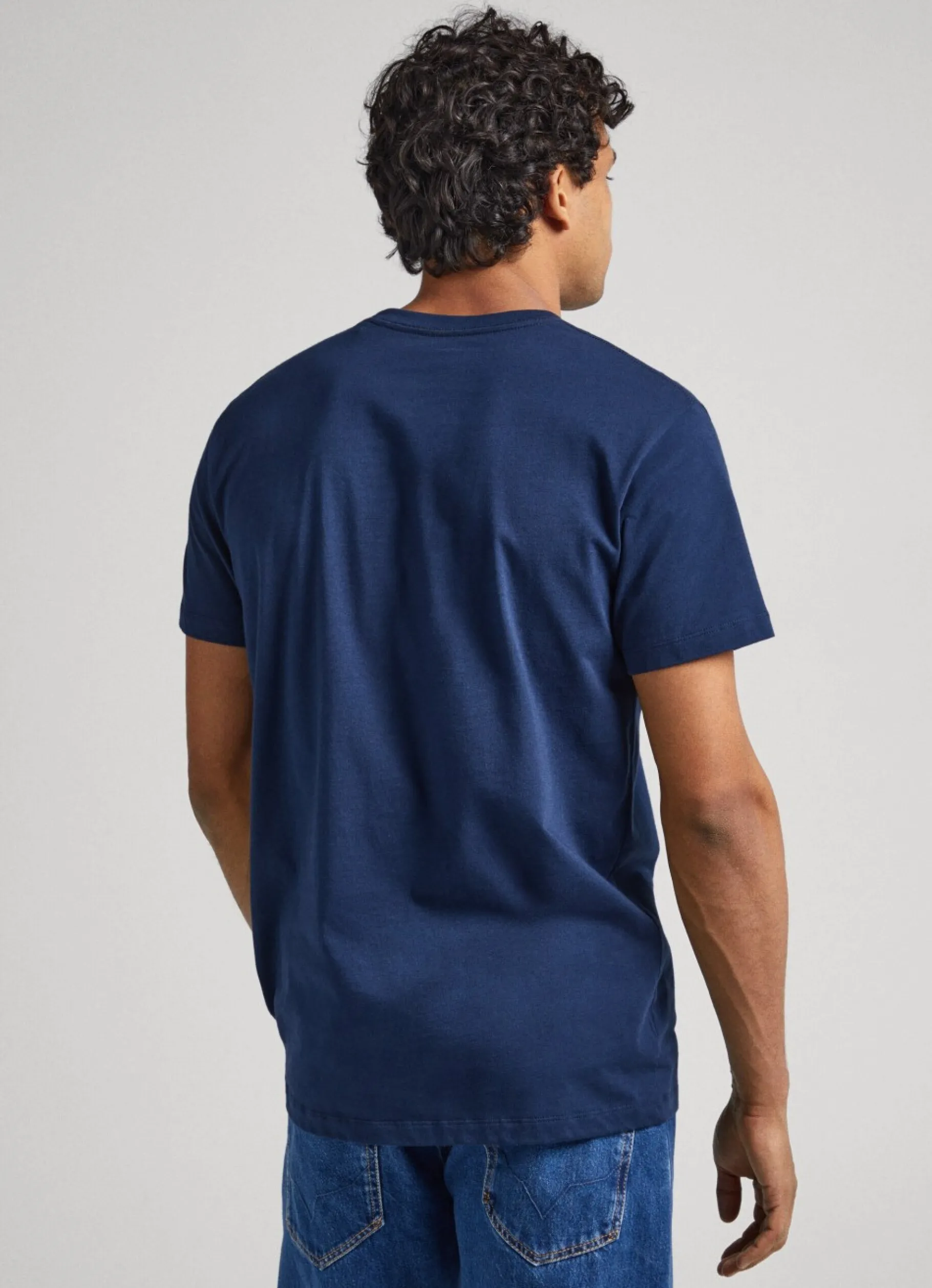 Men Pepe Jeans Printed Logo Cotton T-Shirt