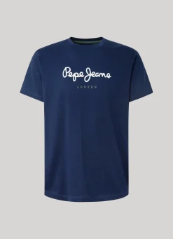 Men Pepe Jeans Printed Logo Cotton T-Shirt