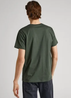 Men Pepe Jeans Printed Logo Cotton T-Shirt