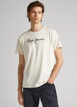 Men Pepe Jeans Printed Logo Cotton T-Shirt