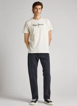 Men Pepe Jeans Printed Logo Cotton T-Shirt
