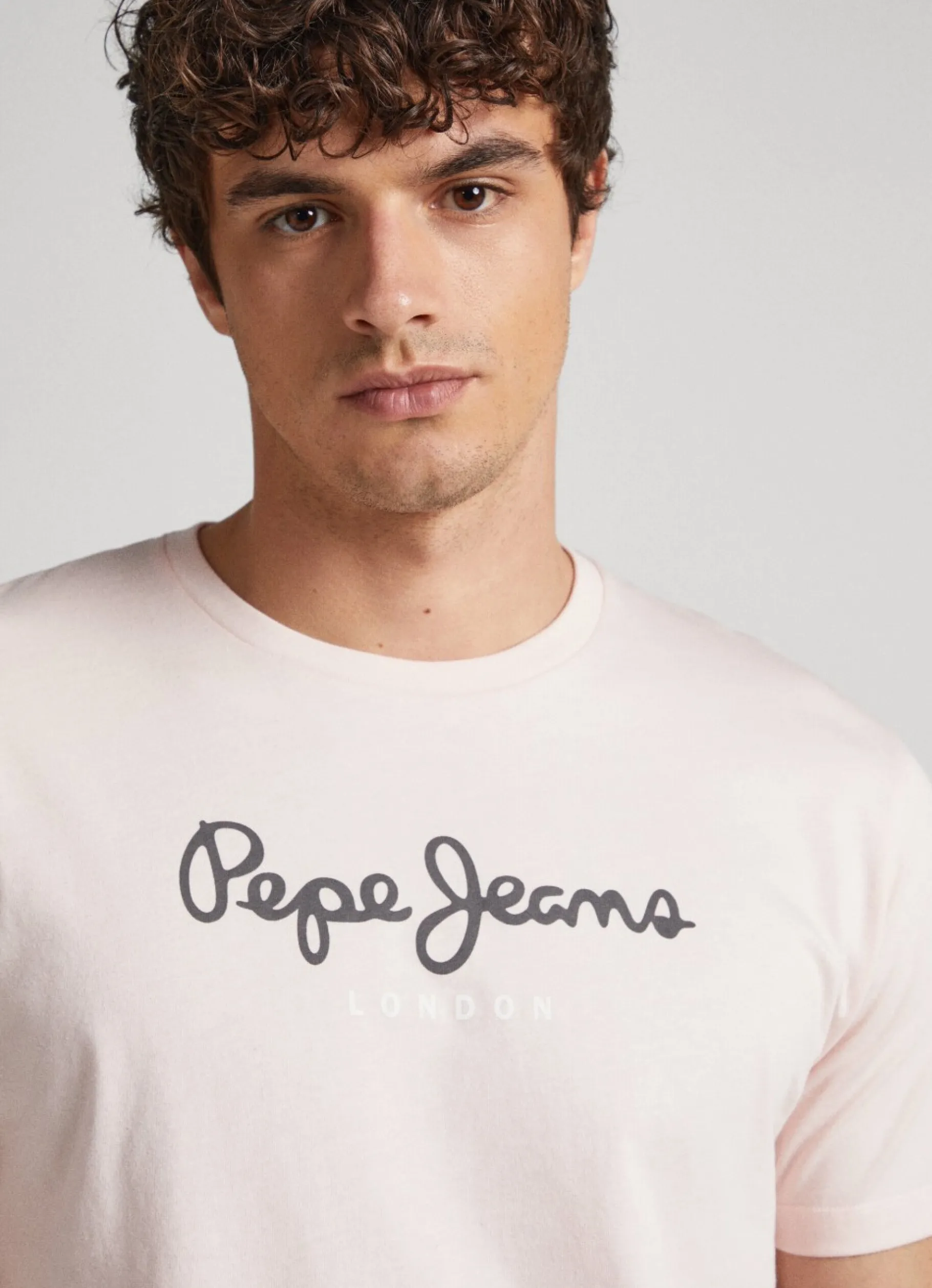 Men Pepe Jeans Printed Logo Cotton T-Shirt