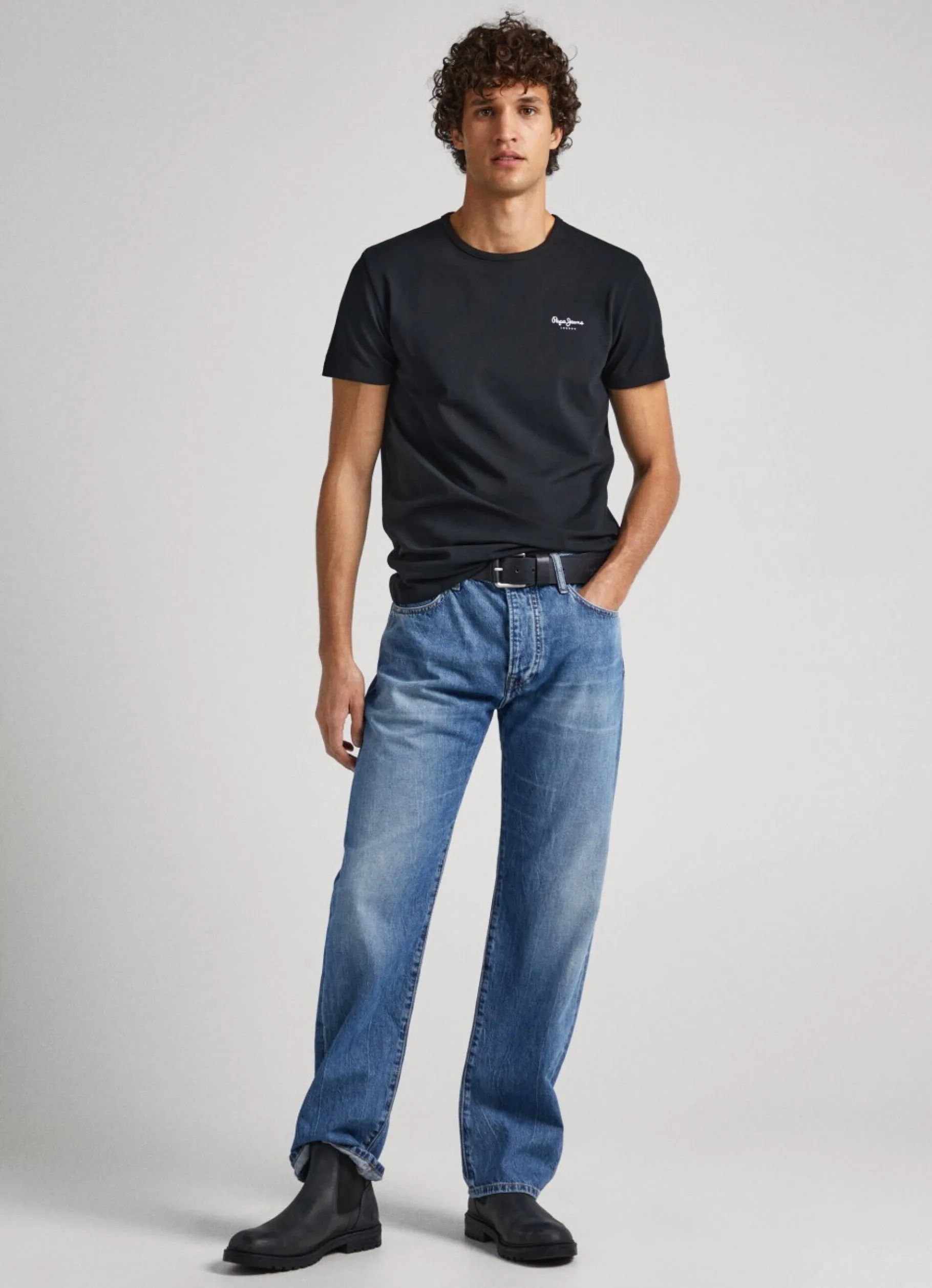 Men Pepe Jeans Printed Logo Cotton T-Shirt