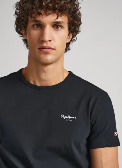 Men Pepe Jeans Printed Logo Cotton T-Shirt