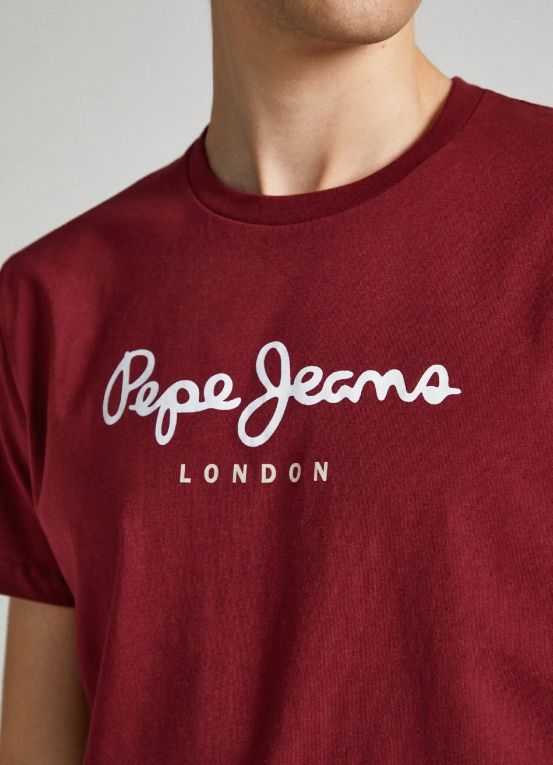 Men Pepe Jeans Printed Logo Cotton T-Shirt