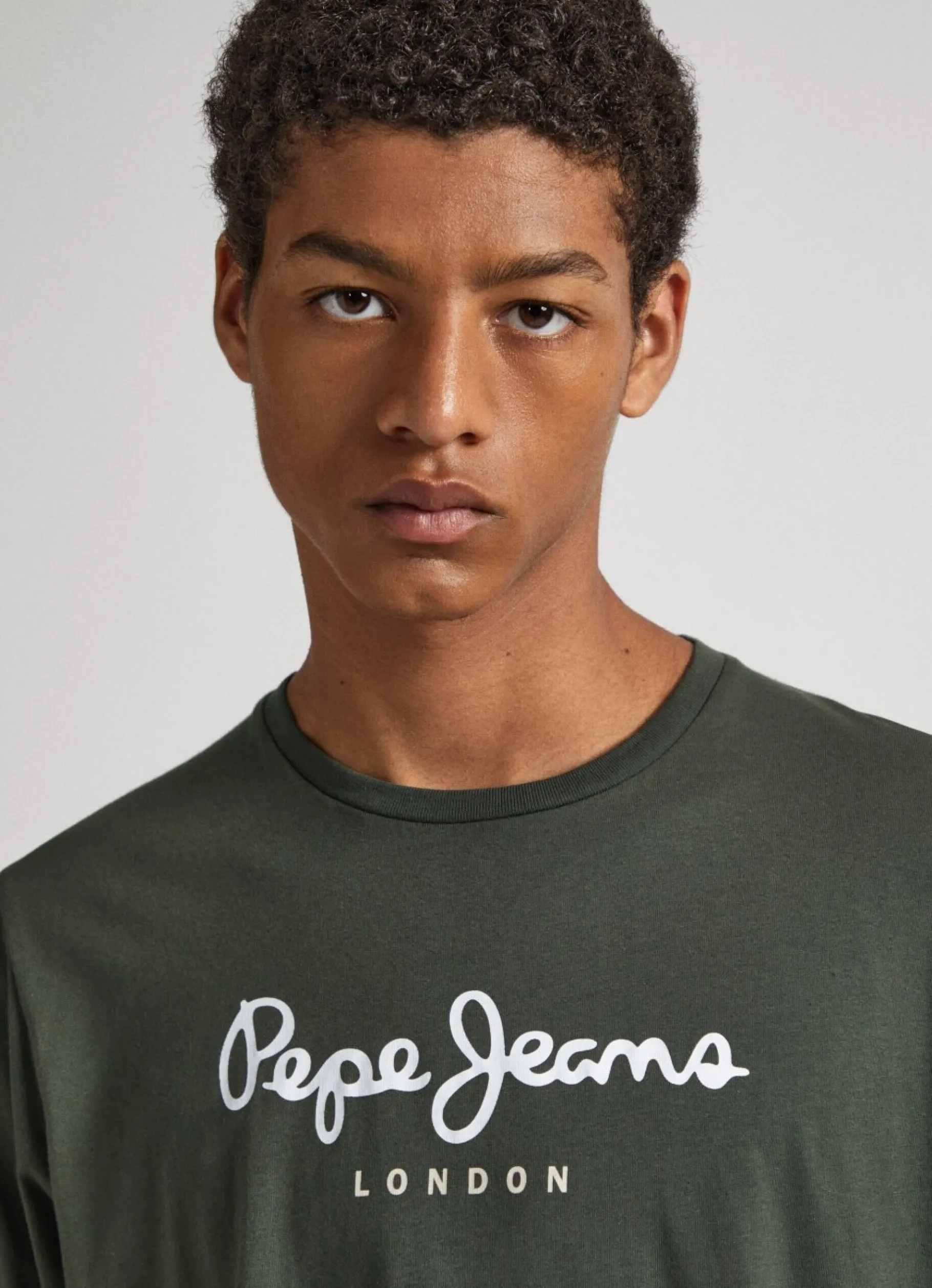 Men Pepe Jeans Printed Logo Cotton T-Shirt