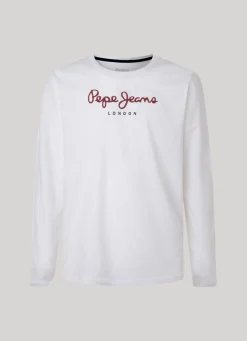 Men Pepe Jeans Printed Logo Cotton T-Shirt