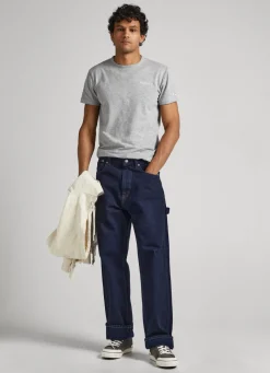 Men Pepe Jeans Printed Logo Cotton T-Shirt