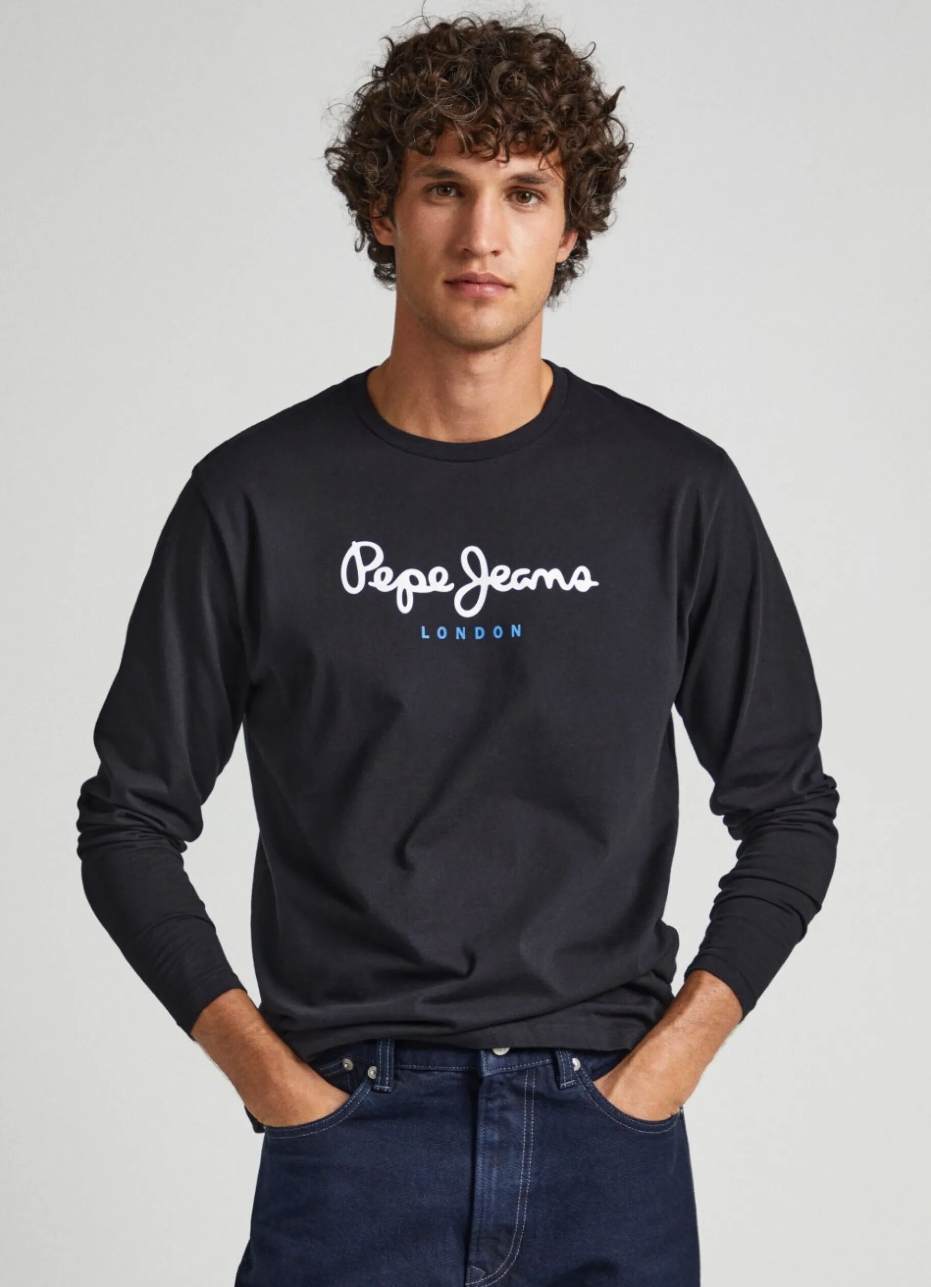 Men Pepe Jeans Printed Logo Cotton T-Shirt