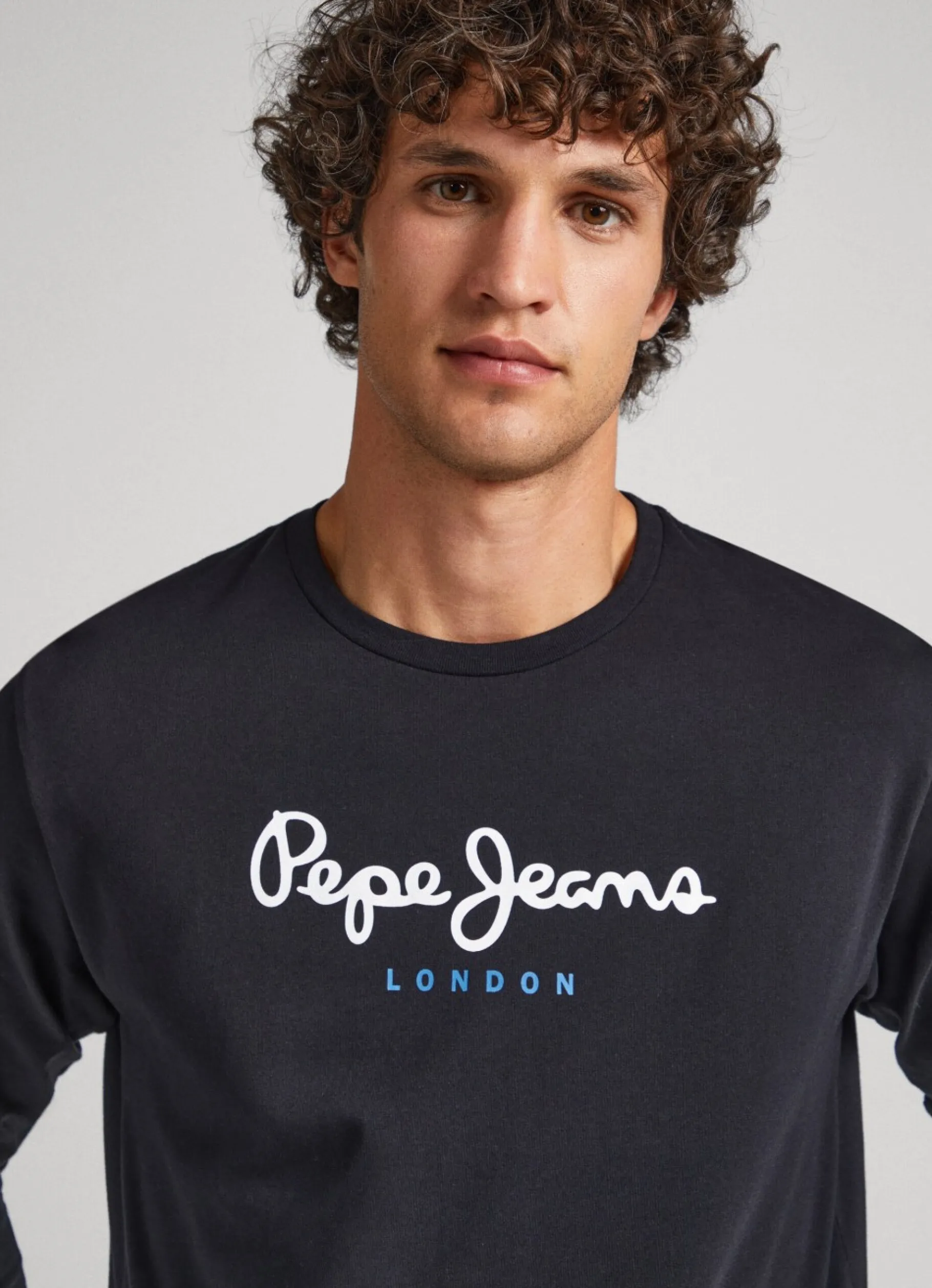Men Pepe Jeans Printed Logo Cotton T-Shirt