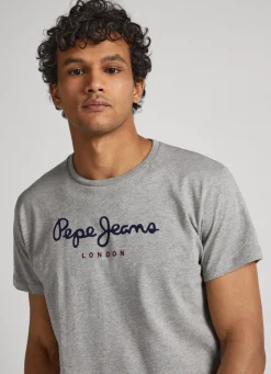 Men Pepe Jeans Printed Logo Cotton T-Shirt
