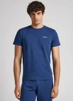 Men Pepe Jeans Printed Logo Cotton T-Shirt